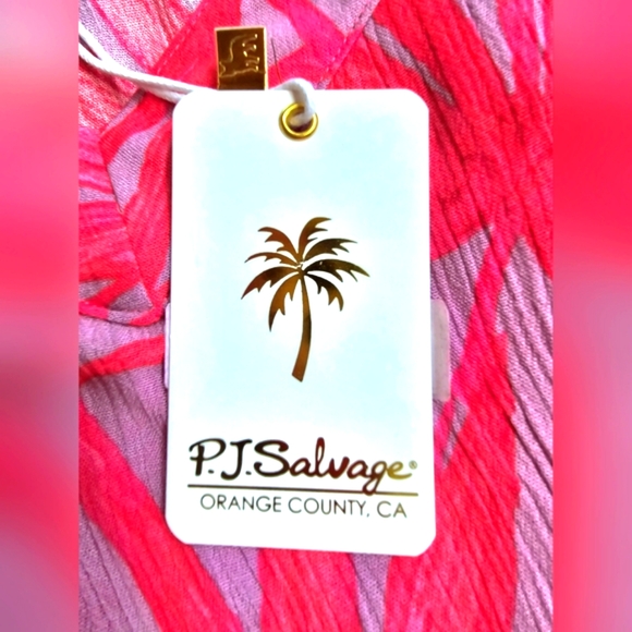 NWT P.J. Salvage Tranquil Palms cami (L) & shorts (M) set in lilac/fuschia - Picture 11 of 14